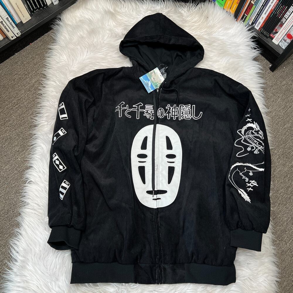 STUDIO GHIBLI SPIRITED AWAY NO FACE MENS CORDUROY HOODIE